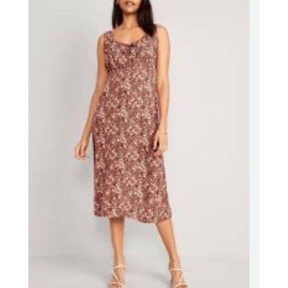 Old Navy Dresses & Skirts - Old‎ Navy Waist-Defined Floral Midi Dress XXL Peasant Cottage Babydoll